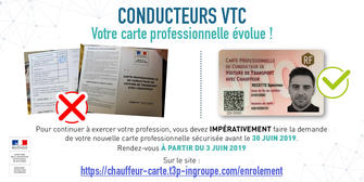 Campagne de sécurisation des cartes professionnelles de conducteurs VTC - Délais supplémentaire