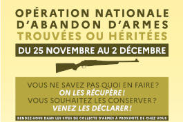 21.11.2022 | Opération nationale d’abandon simplifié d’armes à l’État en Loir-et-Cher